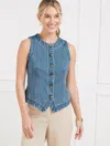 Talbots Plus Petite - Denim Vest - Sunny Wash - 2x  In Sunny Wash