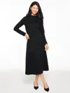 Talbots Plus Size - Diamond Jacquard Fit & Flare Midi Dress - Black - 18  In Black