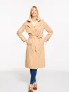 Talbots Plus Size - Drapey Trench Coat - Sesame - 3x - 100% Cotton  In Brown