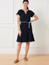 Talbots Plus Size - Drop Waist Gauze Shift Dress - Blue - 3x