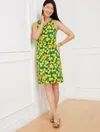 Talbots Plus Size - Effortless Jersey Sleeveless Shift Dress - Lemon Bunches - Ink - 1x