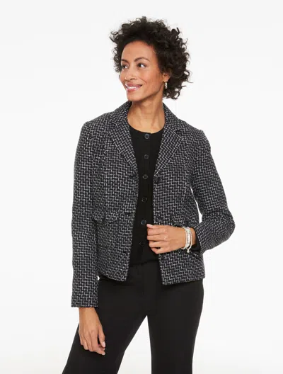 Talbots Plus Size - Eisenhower Tweed Jacket - Black/white - 22  In Multi