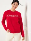 Talbots Embellished Crewneck Sweatshirt - Cheers - Red - 3x  In Red