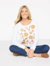 Talbots Plus Size - Embroidered Drop Shoulder Sweatshirt - White - 2x