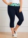 Talbots Plus Size - Everyday Stretch Pedal Pusher Pants Pants - Floral Fields - Blue - 2x  In Blue