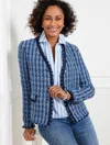 Talbots Exquisite Tweed Braid Trim Jacket - Navy Blue Dusk - 16  In Navy Blue Dusk