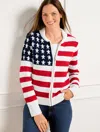 Talbots Plus Size - Flag Sweater Jacket - Red - 1x
