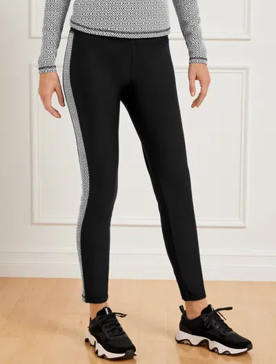 Talbots Fleeceback Leggings - Diamond Geo Jacquard - Black - X