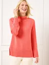 Talbots Plus Size - Funnel Neck Sweater - Coral Peach - 1x