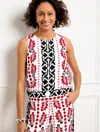 Talbots Plus Petite - Geometric Palm Shell Sweater - White/black - 3x  In White,black