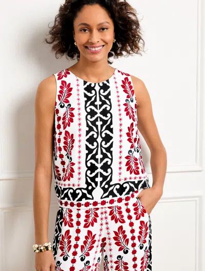 Talbots Plus Petite - Geometric Palm Shell Sweater - White/black - 3x  In White,black