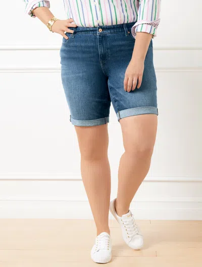 Talbots Plus Size - Girlfriend Denim Shorts - Rye Wash - 18