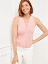 Talbots Plus Size - Halter Sweater Vest - Warm Blush - 1x - 100% Cotton