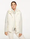 Talbots Plus Size - Hooded Puffer Vest - Ivory - 3x  In Neutral