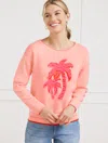 Talbots Plus Size - Jacquard Crewneck Sweater Pullover - Palm Tree - Camellia Rose - 2x - 100% Cotton Talbot In Camellia Rose