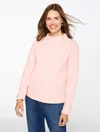 Talbots Plus Size - Jewel Button Shoulder Sweatshirt - Pink Champagne - 3x  In Pink