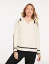 Talbots Plus Size - Johnny Collar Sweater - Ivory - X  In White