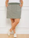 Talbots Misses - Lightweight Woven Stretch Side Slit Skort - Ditsy Scallops - Spring Moss/white - Small Talb In Spring Moss,white