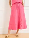 Talbots Plus Petite - Linen Drawstring Skirt - Camellia Rose - 1x  In Camellia Rose