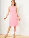 Talbots Plus Size - Linen Shift Dress - Pale Pink/white - 20  In Pale Pink,white
