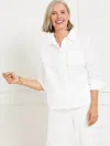 Talbots Plus Petite - Linen Short Shirt - White - 3x
