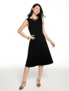 Talbots Plus Size - Luxe Ponte Fit & Flare Dress - Black - 14