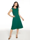 Talbots Plus Size - Luxe Ponte Fit & Flare Dress - Pine Grove - 18  In Green