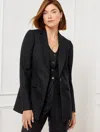 Talbots Plus Size - Luxe Wool Blend Blazer - Pinstripe - Black/camel As Swatch T_f - 20  In Black,camel As Swatch T_f