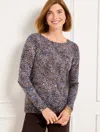 Talbots Plus Size - Merino Wool Scoop Neck Sweater - Leopard Dot - Blue Wave - X  In Blue Wave