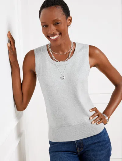 Talbots Metallic Charming Shell Sweater - Grey Sky Heather - 2x