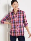 Talbots Metallic Modern Classic Shirt - Enchanted Plaid - Moonlite Mauve - 2x  In Moonlite Mauve
