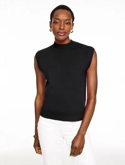 Talbots Plus Size - Mockneck Sweater Vest - Black - 3x