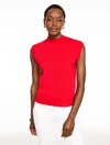 Talbots Plus Size - Mockneck Sweater Vest - Bright Apple - 3x  In Red