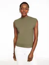 Talbots Plus Size - Mockneck Sweater Vest - Burnt Olive - 2x  In Green