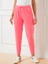 Talbots Plus Size - Modal French Terry Classic Embroidered Crest Jogger Pants - Pink Lemonade - 3x