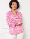 Talbots Plus Petite - Modern Classic Shirt - Whimsical Jacobean - Pink Rouge - 1x  In Pink Rouge