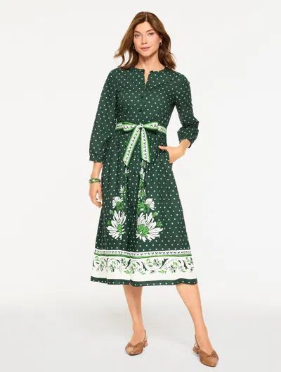 Talbots Plus Size - Modern Poplin Shirtdress - Foulard Floral - Balsam - 22 - 100% Cotton