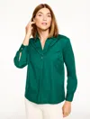 Talbots Plus Size - Non-iron Popover Shirt - Pinegrove - 3x