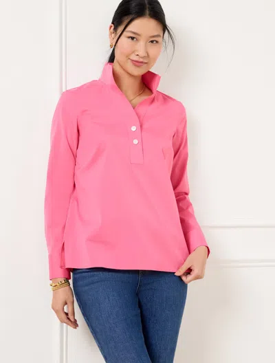 Talbots Plus Petite - Non-iron Popover Shirt - Poppy Pink - 1x
