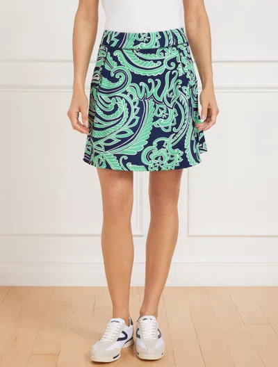 Talbots Plus Size - Out & About Skort - Impressive Paisley - Ink/light Jade - 2x