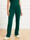 Talbots Plus Size - Passport Ponte Pintuck Straight Leg Pants - Pine Grove - 3x  In Green