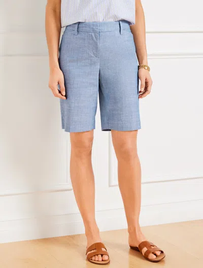 Talbots Plus Petite - Perfect Shorts - Newport Chambray - 9â - Light Blue - 20 - 100% Cotton