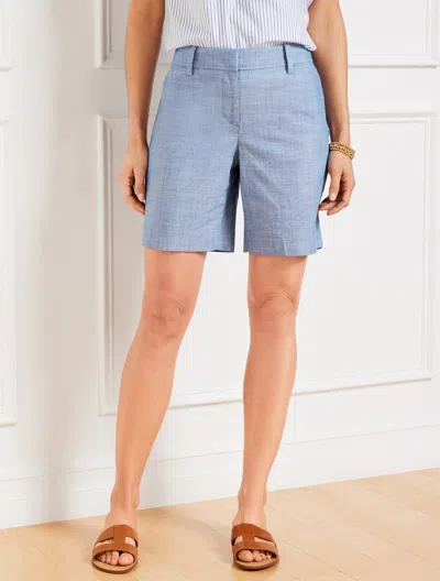 Talbots Plus Petite - Perfect Shorts - Newport Chambray Â 7â - Light Blue - 18 - 100% Cotton