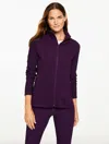 Talbots Plus Size - Performance Compression Contrast Sleeve Jacket - Purple Garnet - 3x  In Black