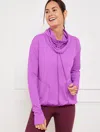 TALBOTS PLUS SIZE - PERFORMANCE INTERLOCK DRAWCORD PULLOVER SWEATER - PURPLE THISTLE - 3X TALBOTS
