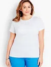 Talbots Pima Cotton Short-sleeve Crewneck T-shirt - White - 3x  In White