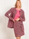 Talbots Plus Size - Pinewood Tweed Coat - Wine/rich Red - 20  In Wine,rich Red