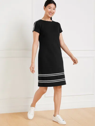 Talbots Petite - Piquã© Crewneck Dress - Contrast Stripe - Black - Small