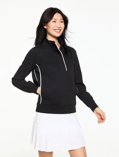 Talbots Plus Size - Piquã© Half-snap Pullover Sweater - Piped - Black - 3x