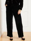 Talbots Plus Size - Plus Exclusive Wide Leg Effortless Velvet Pants - Black - 18  In Black